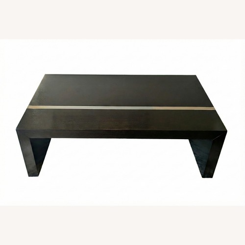 Used Pearlescent Dark Brown Wood Coffee Table for sale on AptDeco