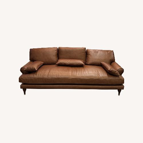 Ikea Vreta Black Leather Couch - AptDeco