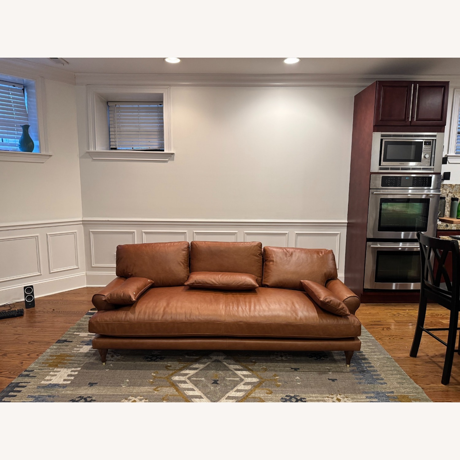 Interior Define Light Brown Leather 2 Seater Sofa - image-1