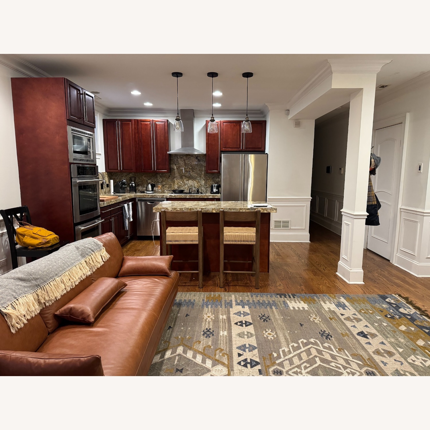 Interior Define Light Brown Leather 2 Seater Sofa - image-4