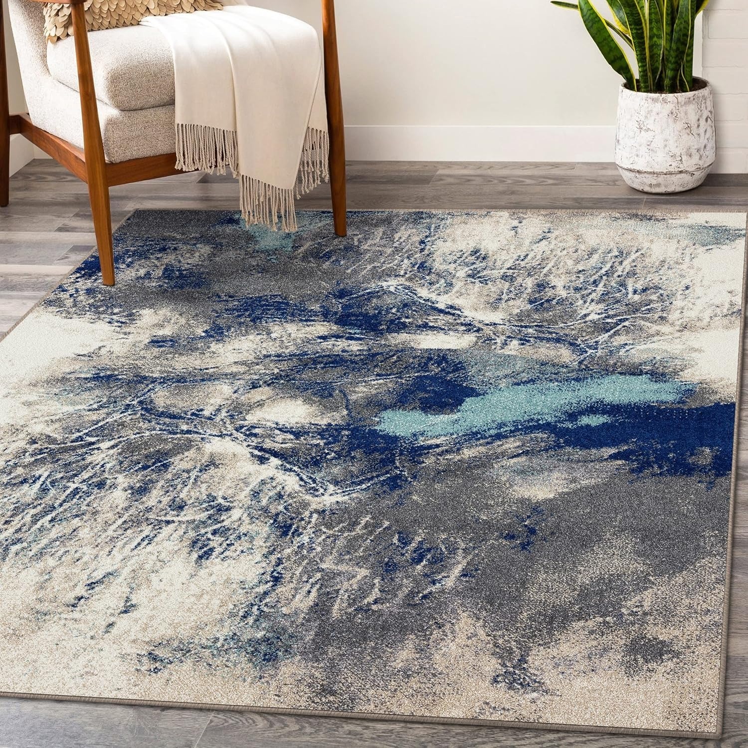 Luxe Home Furniture Blue Gray Area Rug 8' x 10' - image-3