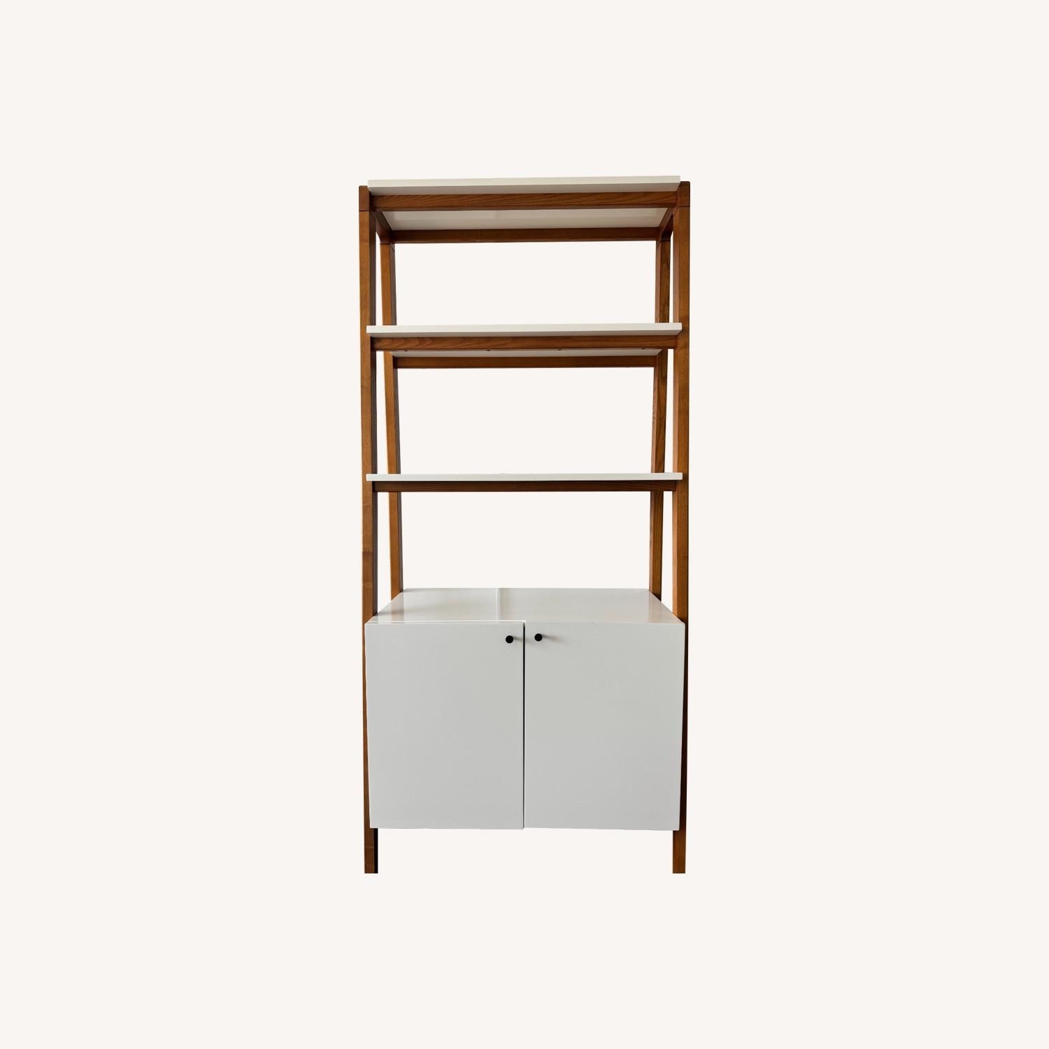 West Elm Modern White Bookcase - image-1