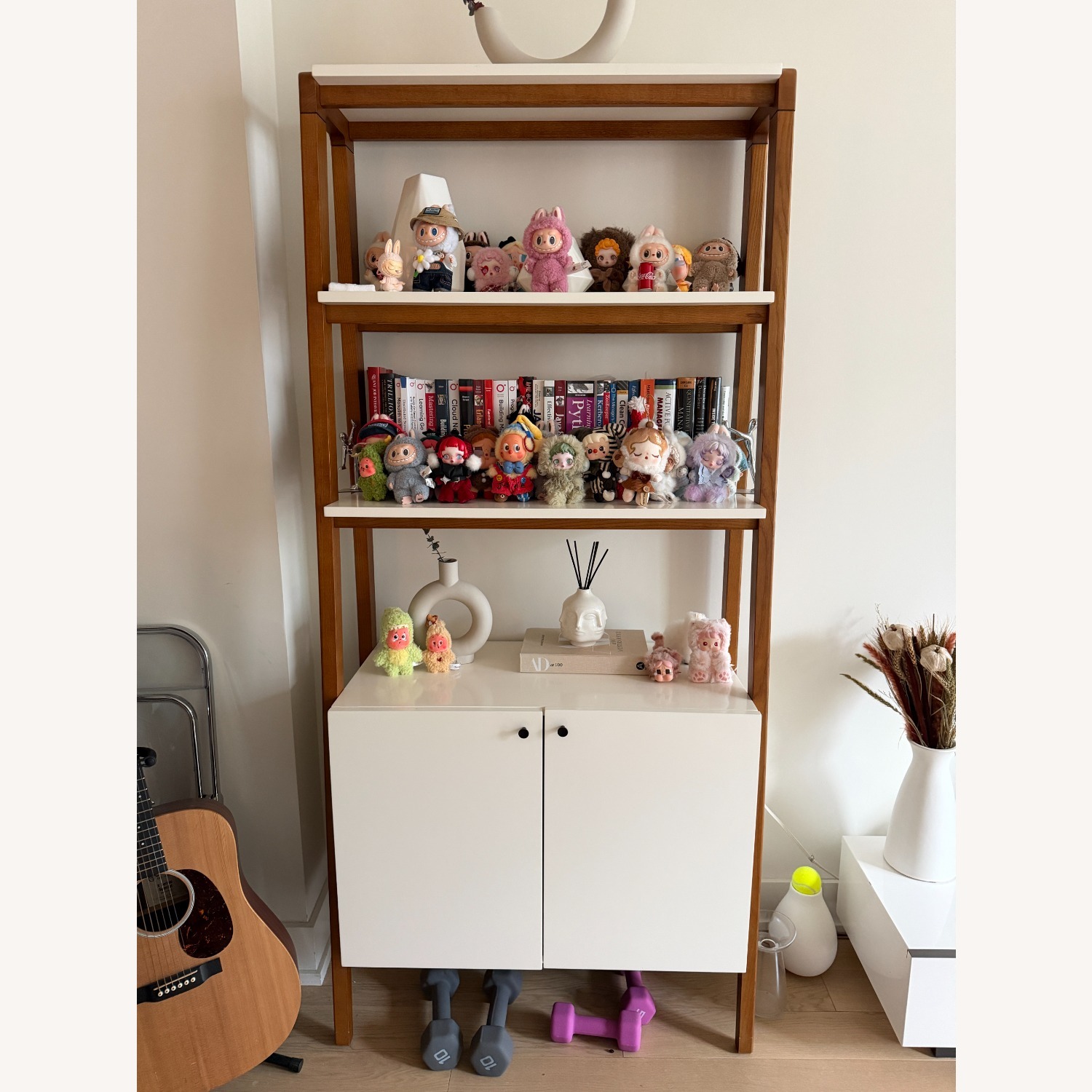 West Elm Modern White Bookcase - image-2
