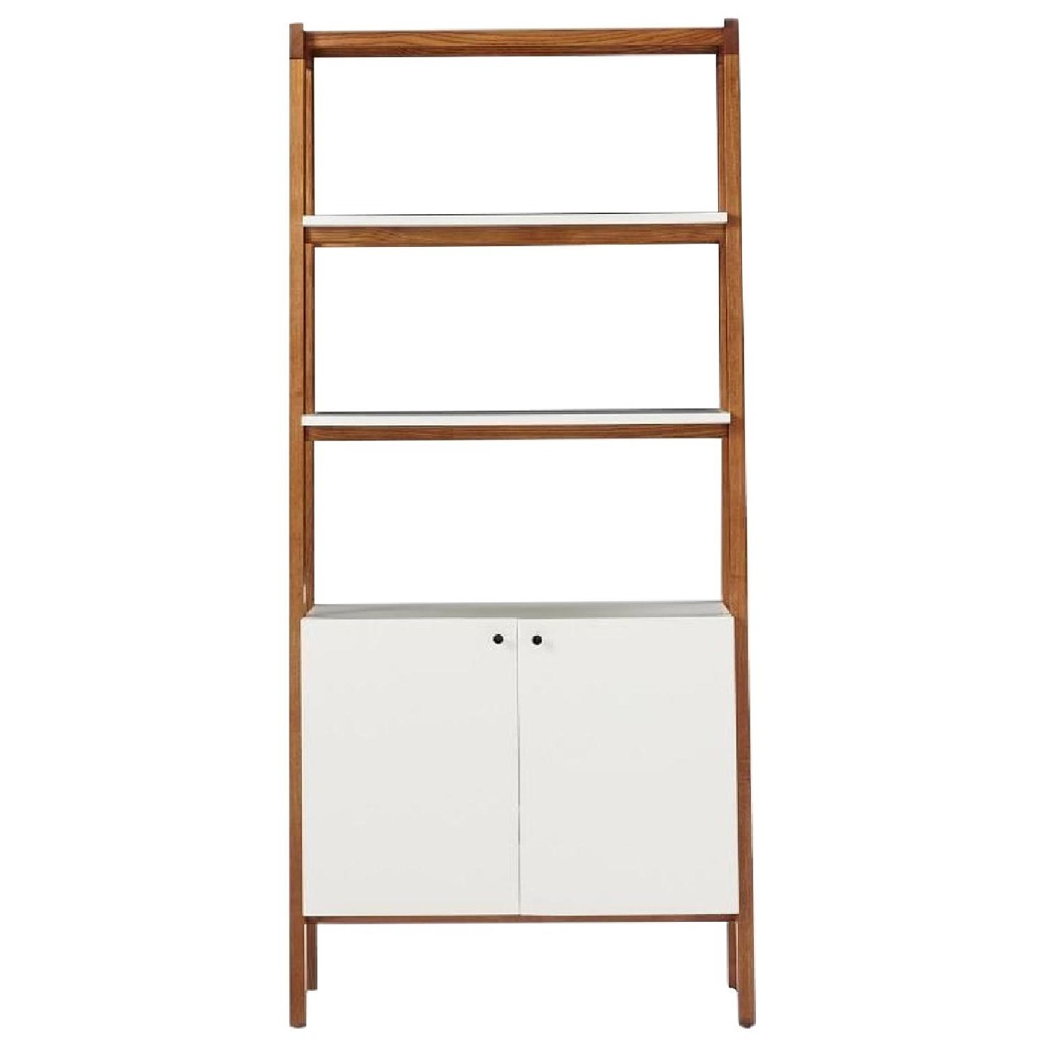 West Elm Modern White Bookcase - image-4