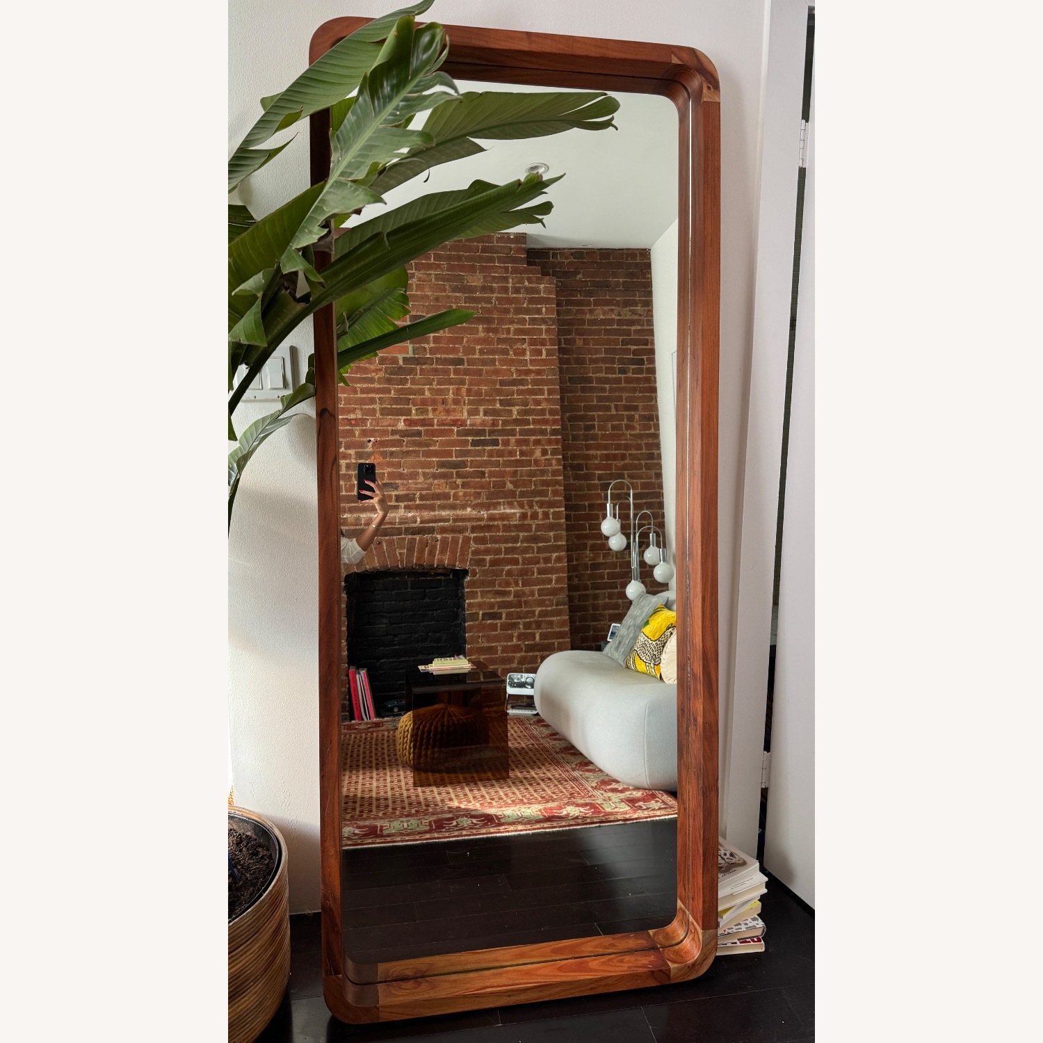 CB2 Acacia Wood Floor Mirror - image-1