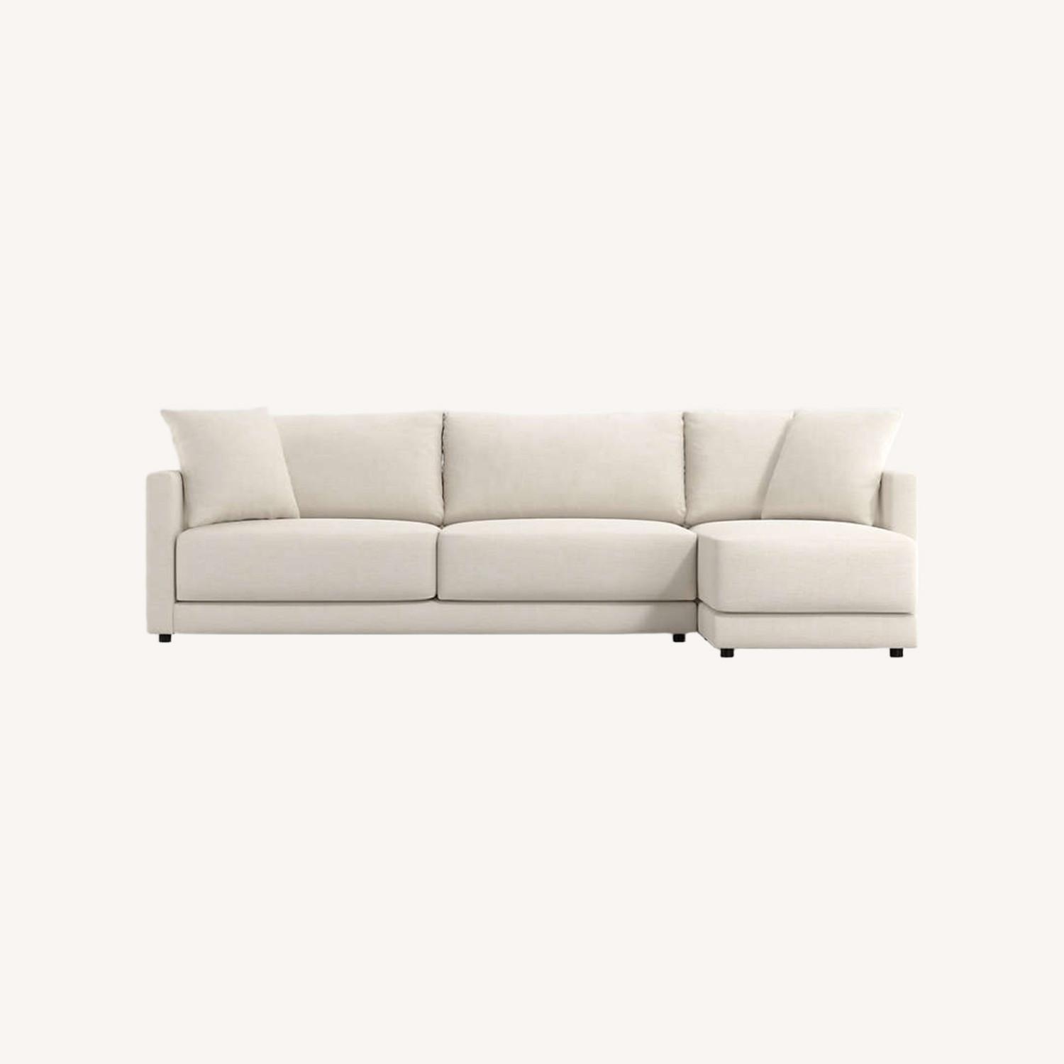 Crate & Barrel Gather Deep Natural Fabric 2 Piece Sectional - image-0