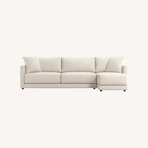 Used Crate & Barrel Gather Deep Natural Fabric 2 Piece Sectional for sale on AptDeco