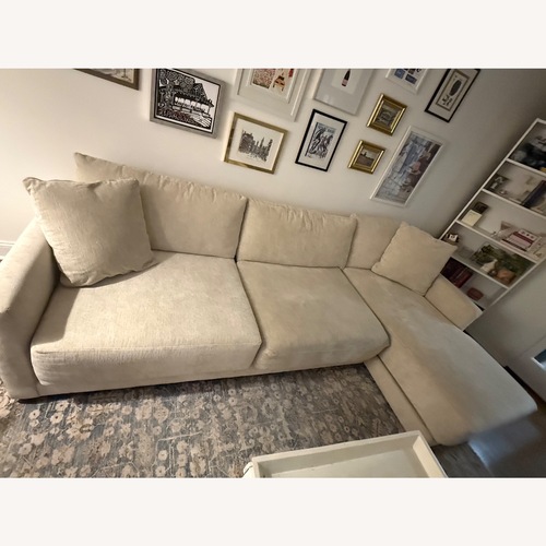 Used Crate & Barrel Gather Deep Natural Fabric 2 Piece Sectional for sale on AptDeco