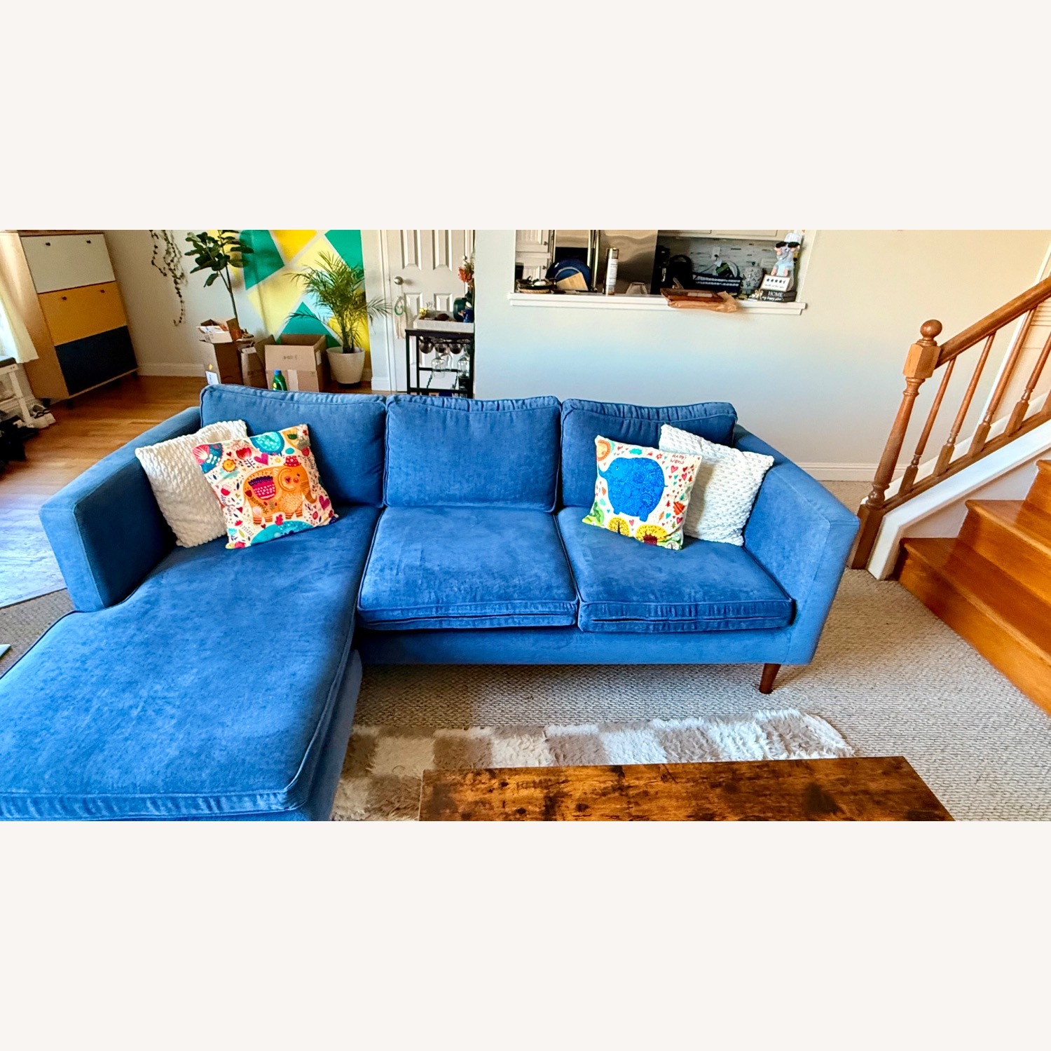Blue 3 Seater Sectional Sofa - image-1