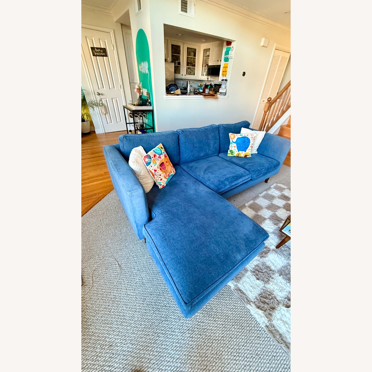 Blue 3 Seater Sectional Sofa - image-2