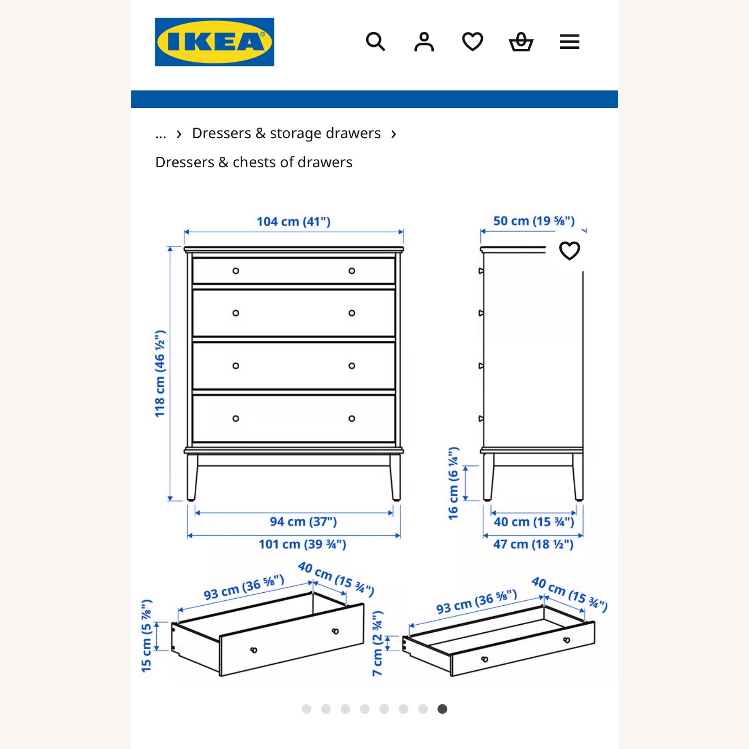 IKEA IDANÄS Dark Brown Wood Dresser - image-3