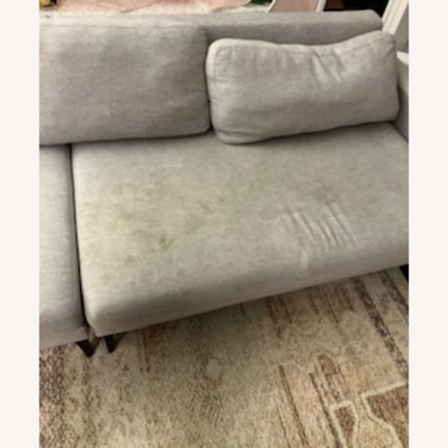 West Elm Andes Light Gray Linen 3+ Seater Sofa - image-3