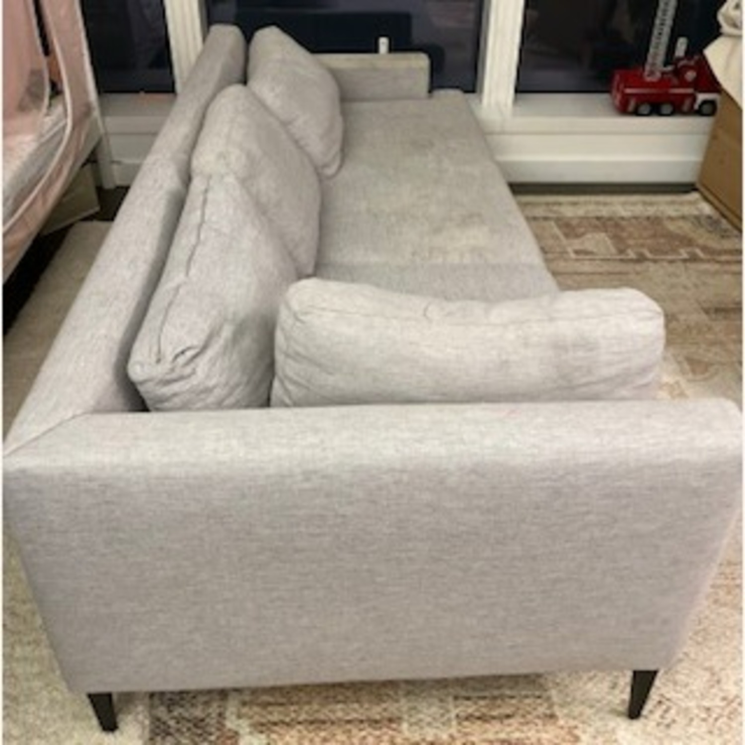 West Elm Andes Light Gray Linen 3+ Seater Sofa - image-2