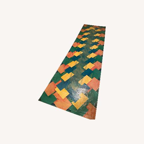 Used Hand-painted Floor Cloth 2' 6" x 10' for sale on AptDeco