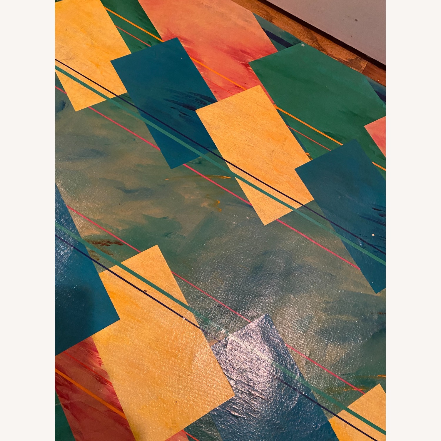 Hand-painted Floor Cloth 2' 6" x 10' - image-2