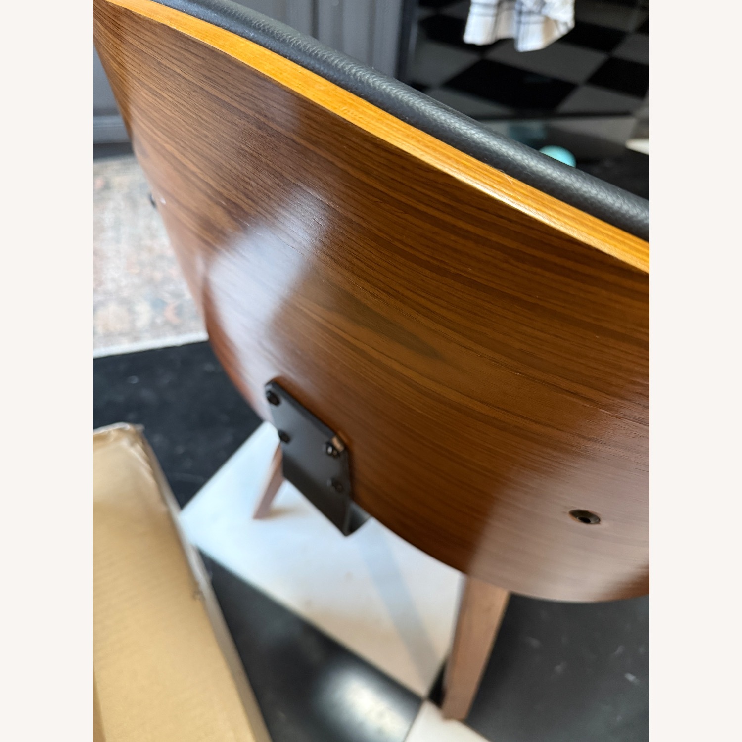 Black Faux Leather Dining Chairs - image-6