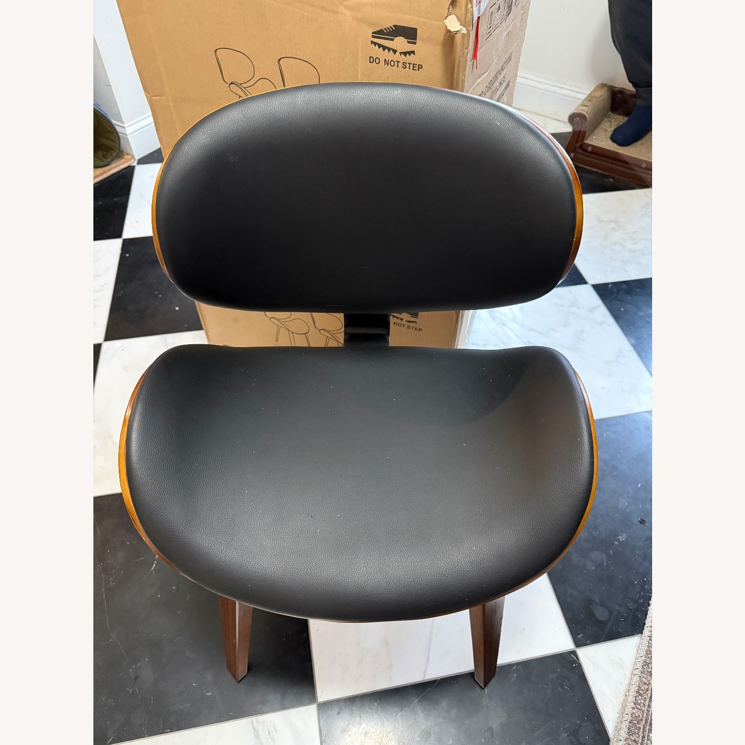 Black Faux Leather Dining Chairs - image-7