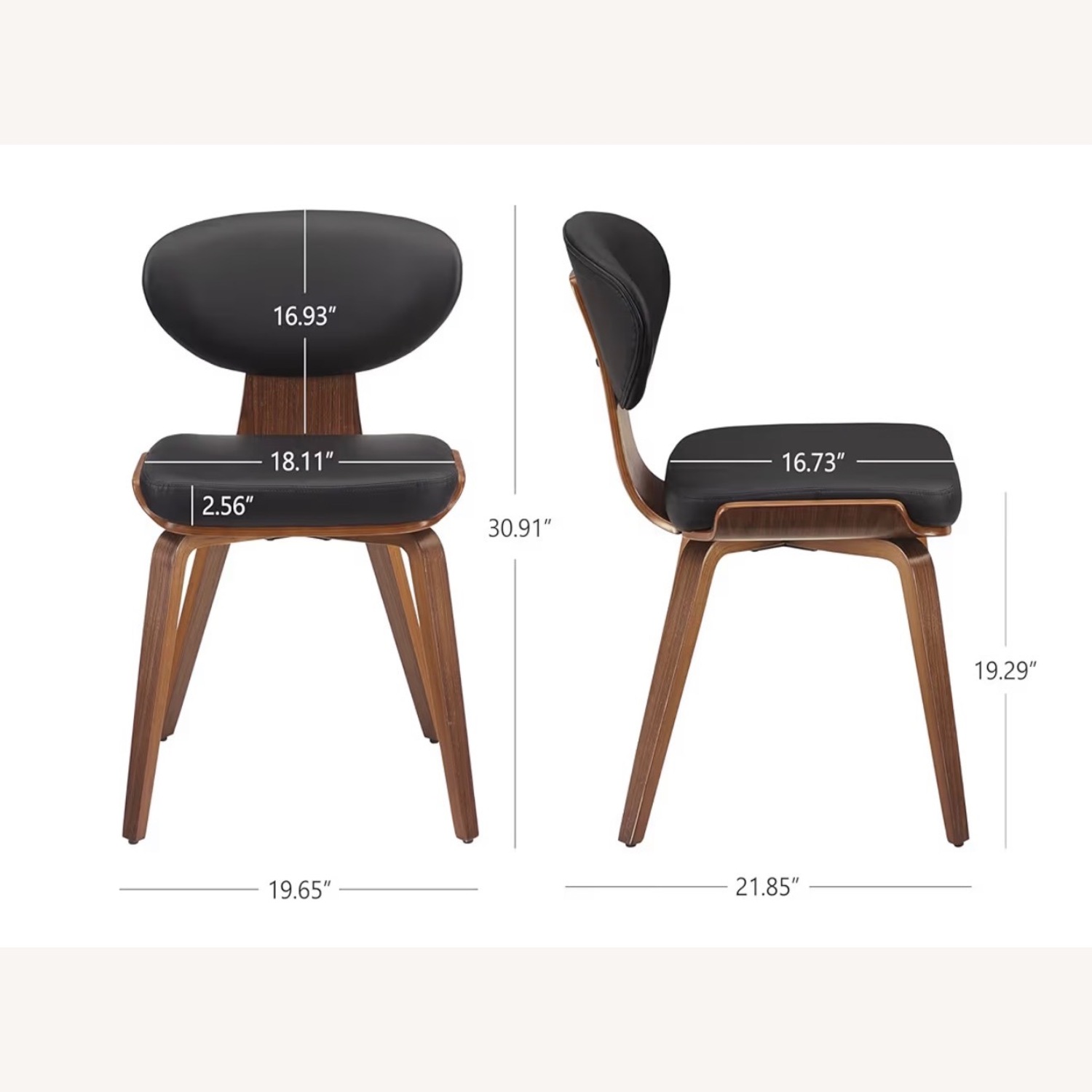 Black Faux Leather Dining Chairs - image-5