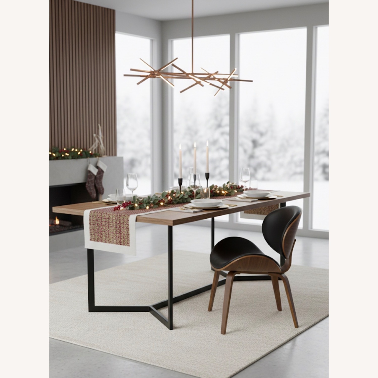 Black Faux Leather Dining Chairs - image-1