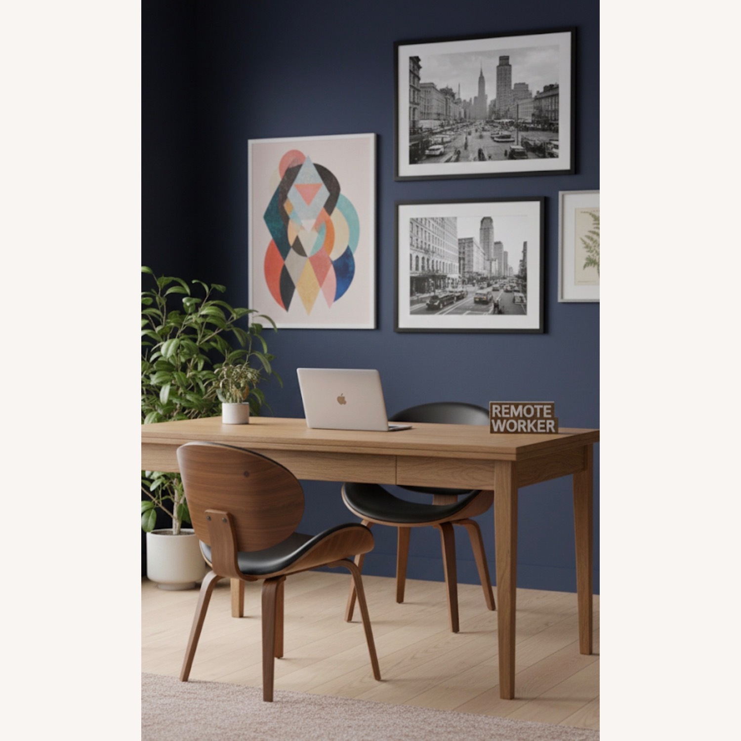 Black Faux Leather Dining Chairs - image-4