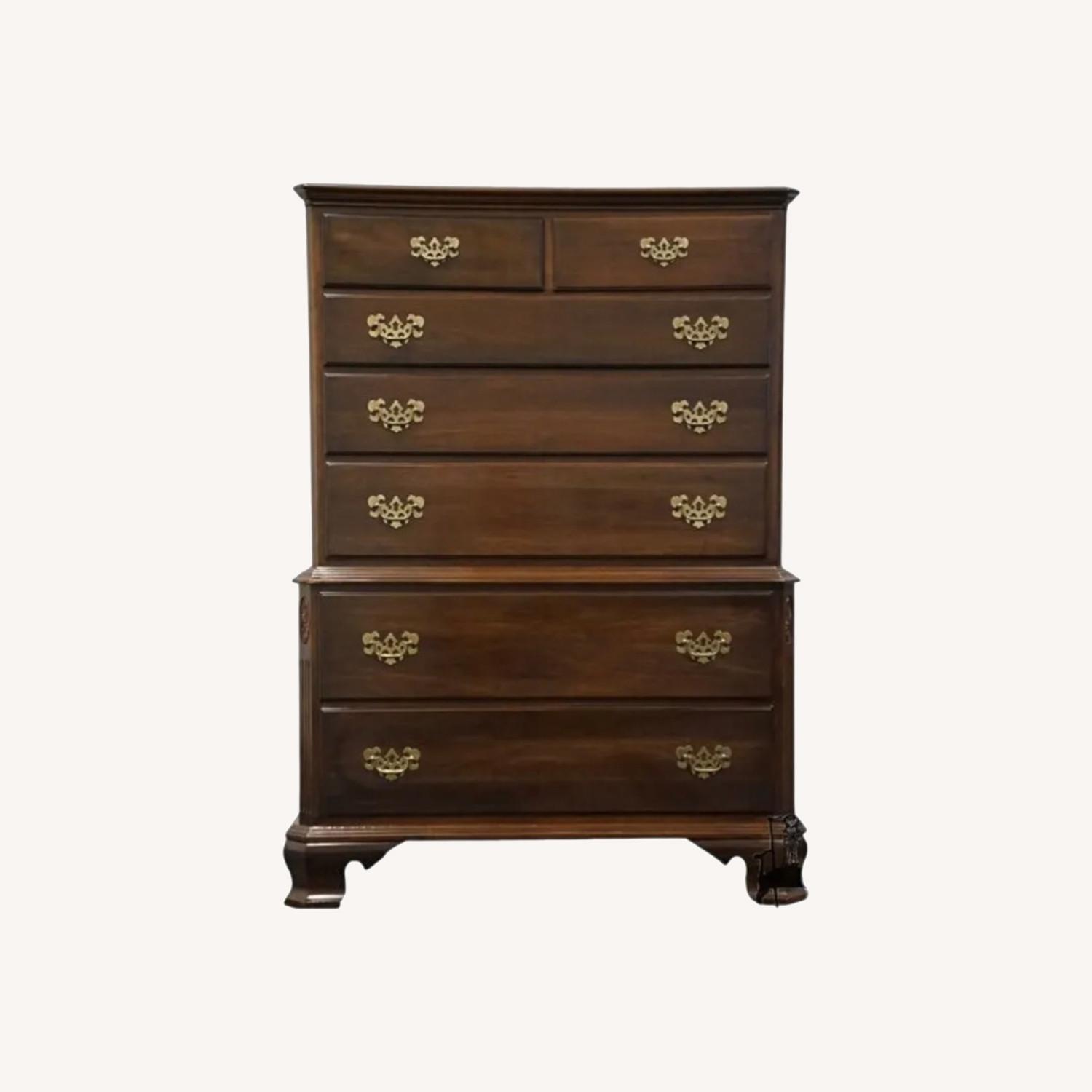 Ethan Allen Georgian Court Dark Brown Wood Dresser - image-0