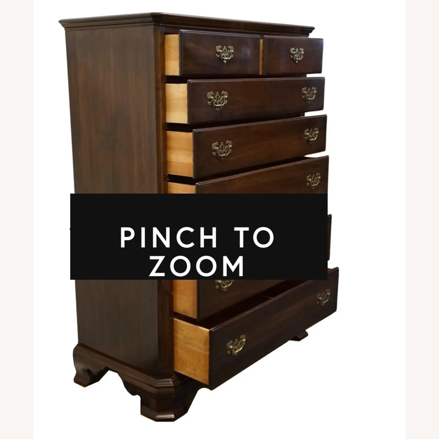 Ethan Allen Georgian Court Dark Brown Wood Dresser - image-2