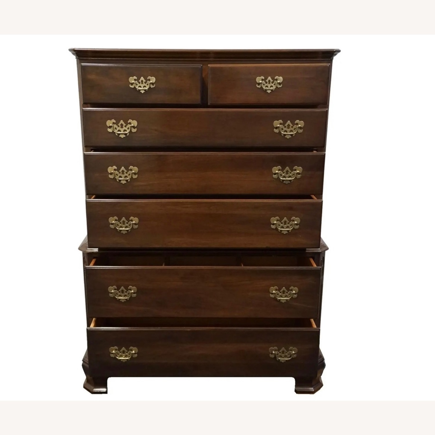 Ethan Allen Georgian Court Dark Brown Wood Dresser - image-3