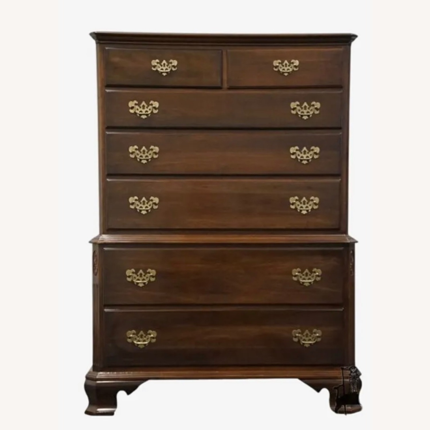 Ethan Allen Georgian Court Dark Brown Wood Dresser - image-1
