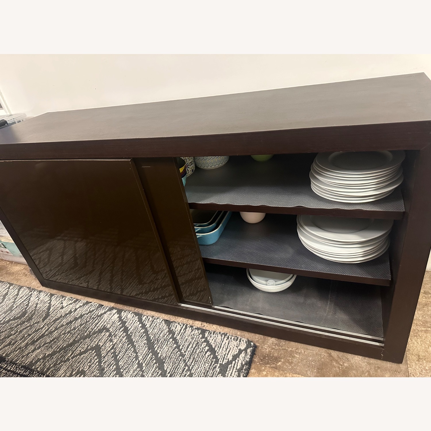 Dark Brown Wood Sideboard - image-3