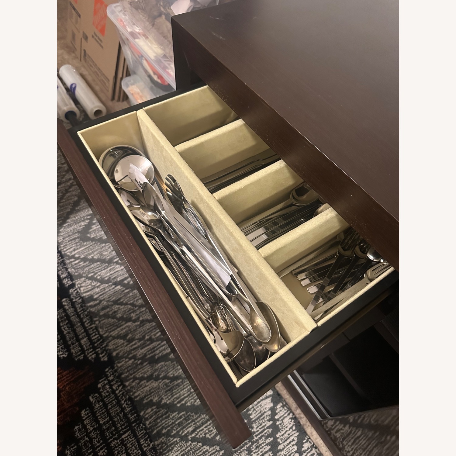 Dark Brown Wood Sideboard - image-4