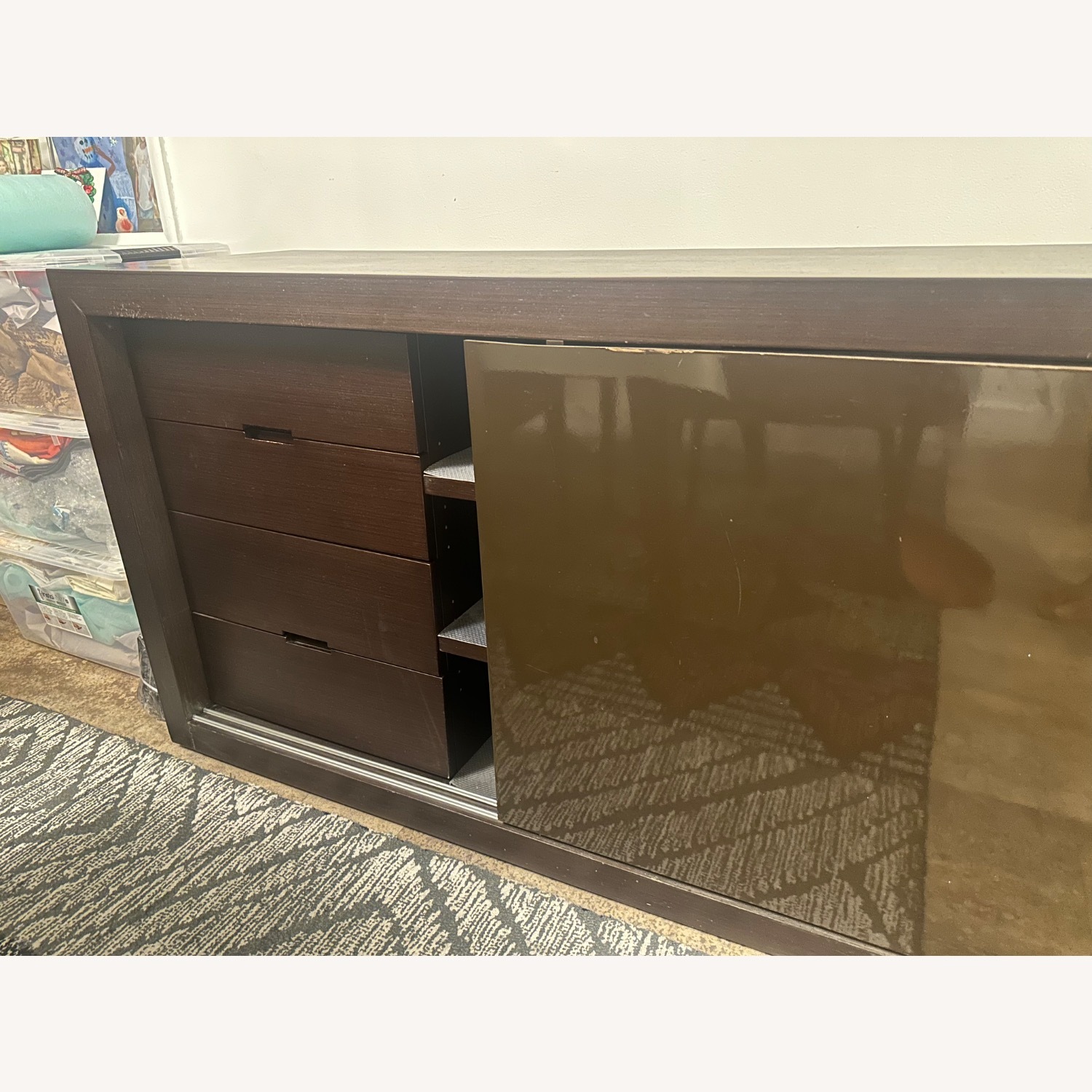 Dark Brown Wood Sideboard - image-2