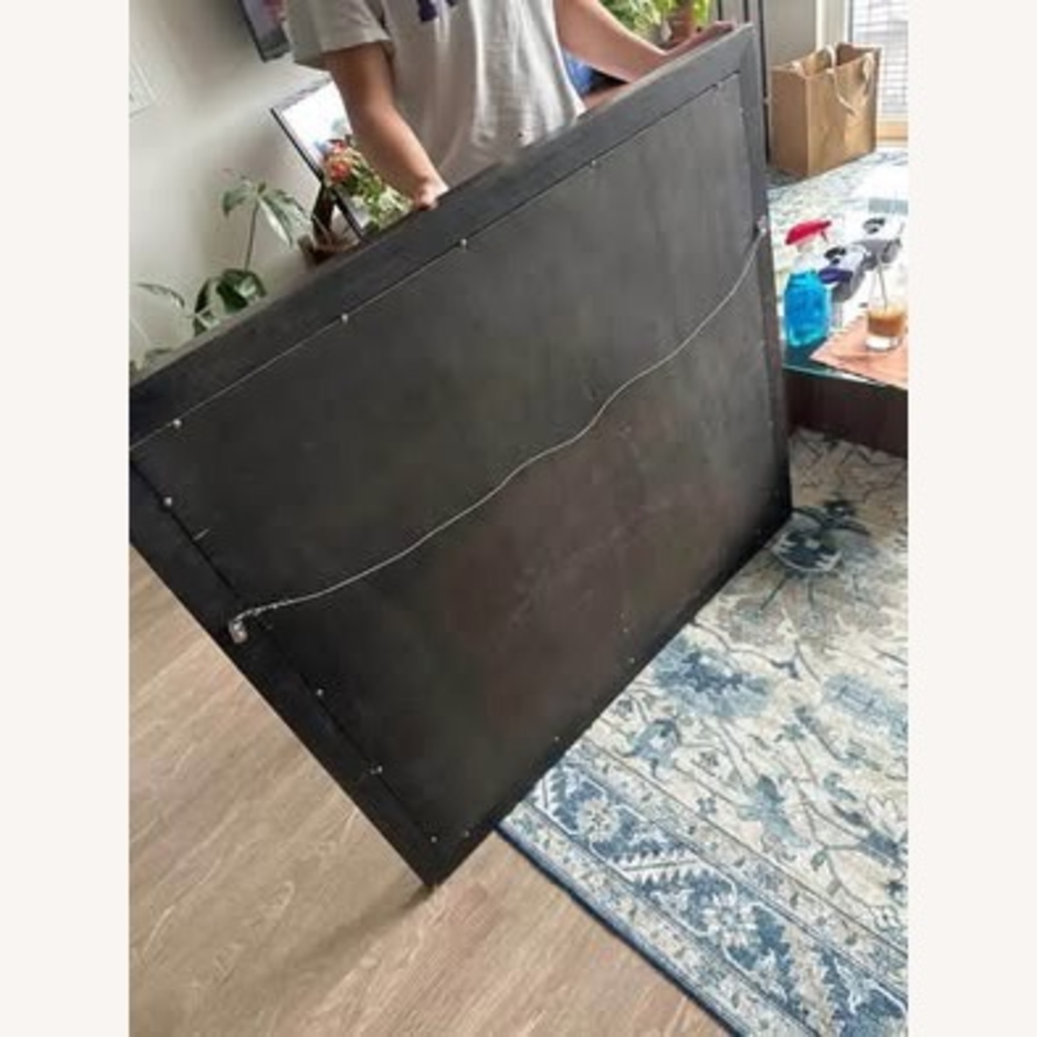 Large Vintage Hanging Wood Frame Mirror  - image-4