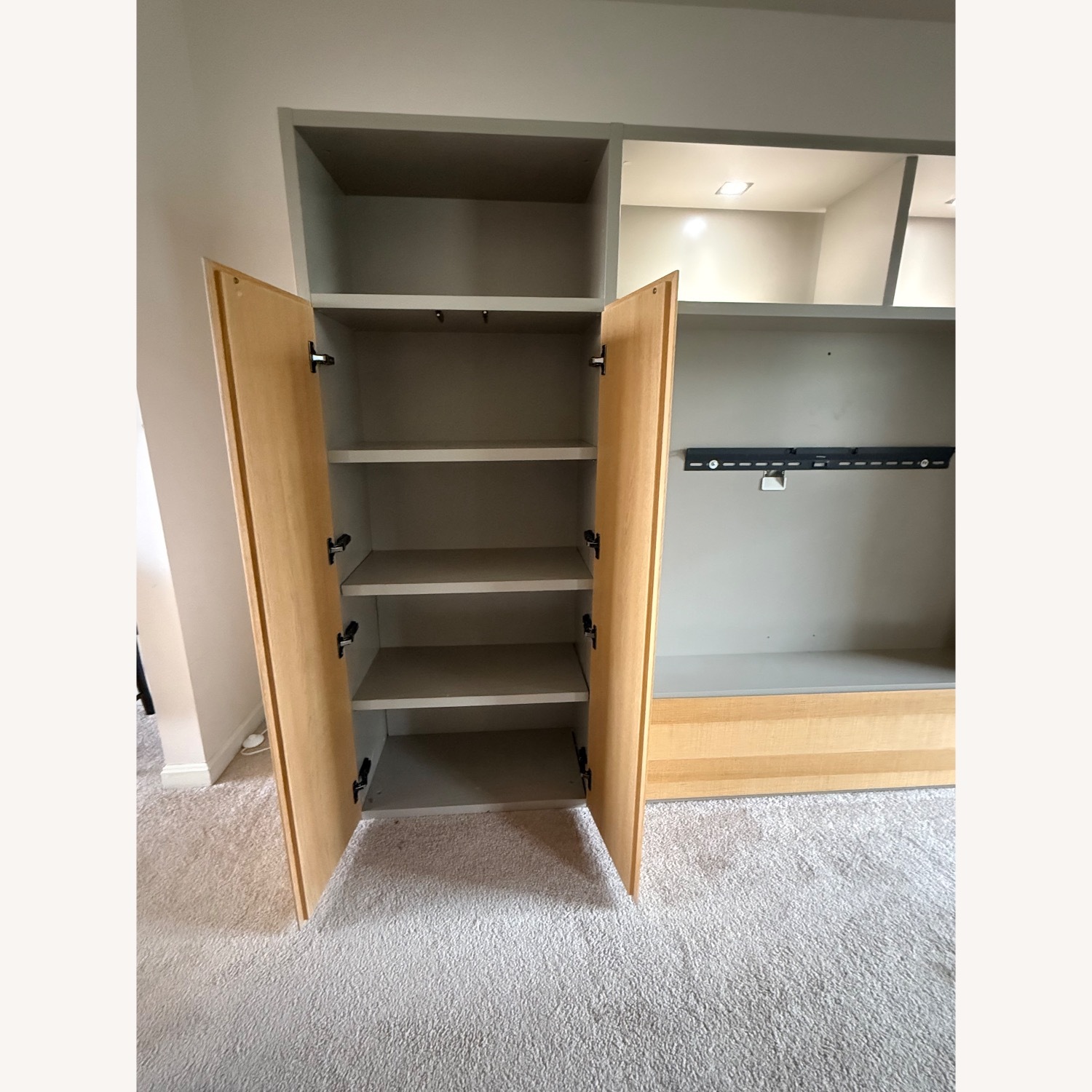 Ligne Roset Gray/Oak Wall Entertainment Unit - image-5