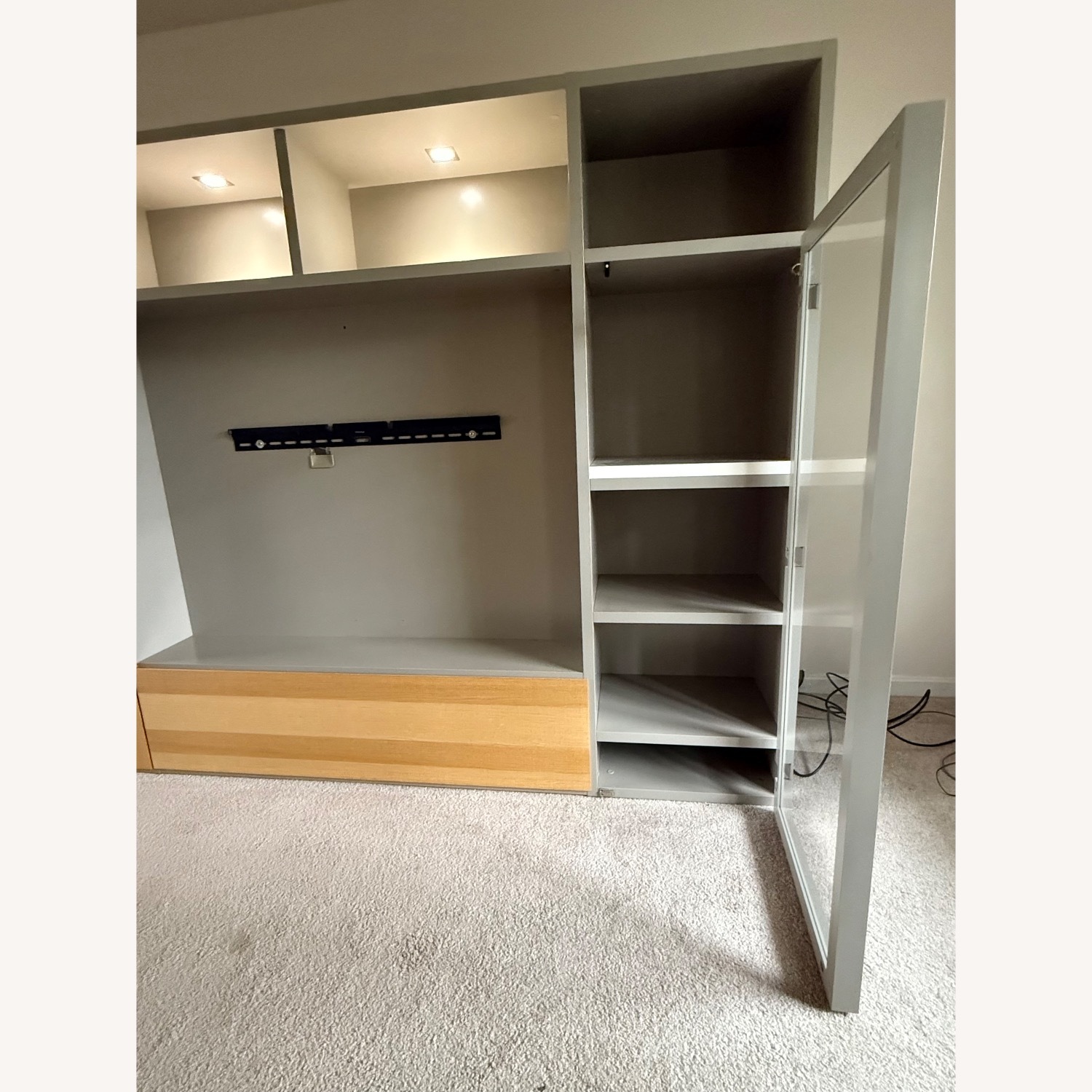 Ligne Roset Gray/Oak Wall Entertainment Unit - image-4