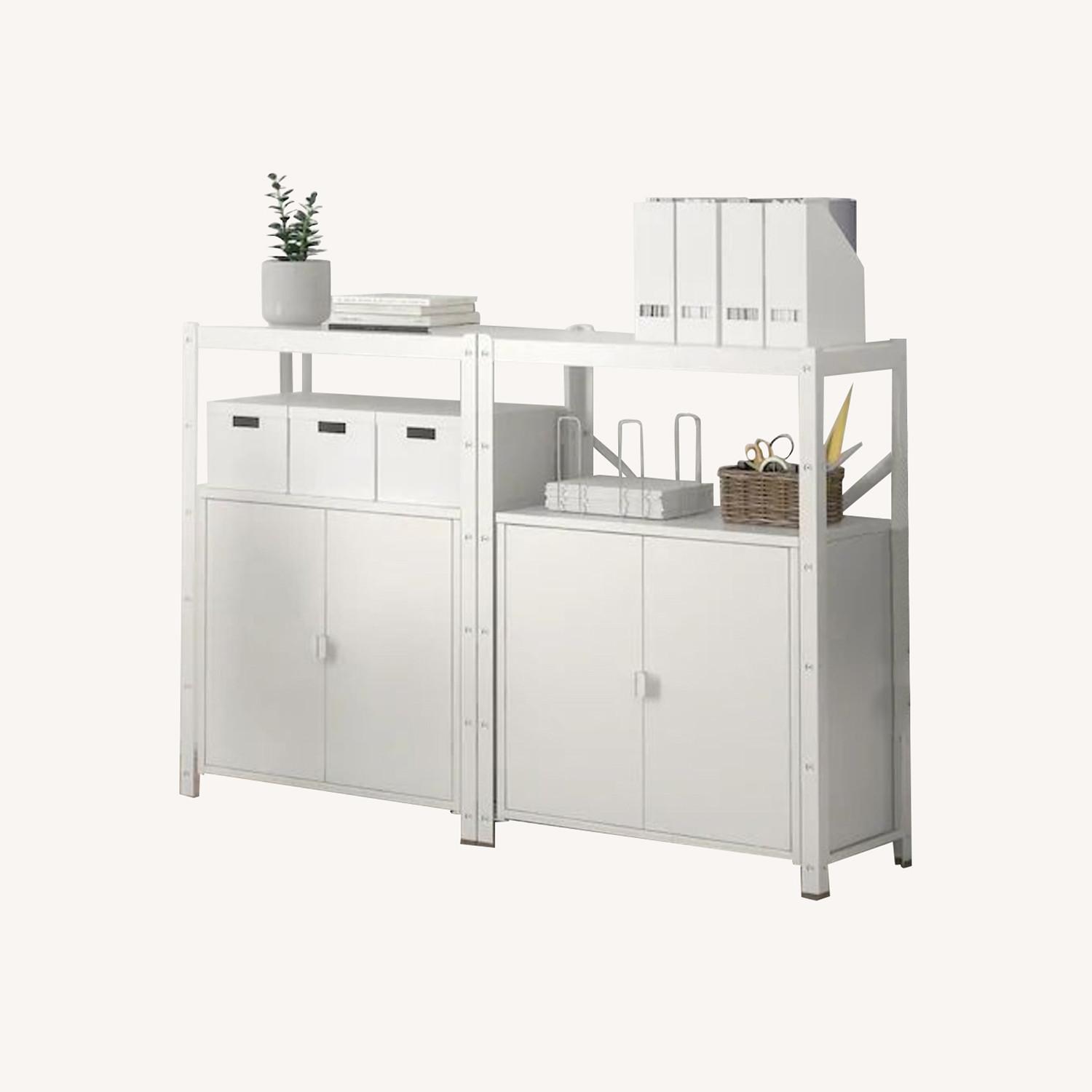 BROR White Metal Shelving Unit/Cabinet - image-0