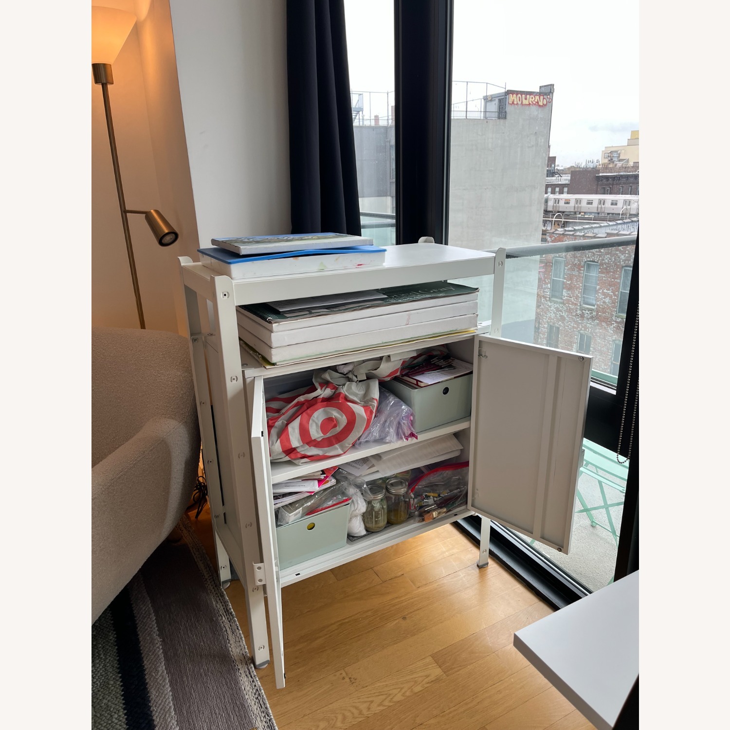 BROR White Metal Shelving Unit/Cabinet - image-2