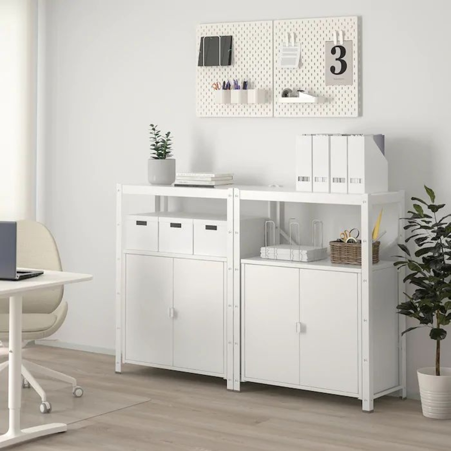 BROR White Metal Shelving Unit/Cabinet - image-4