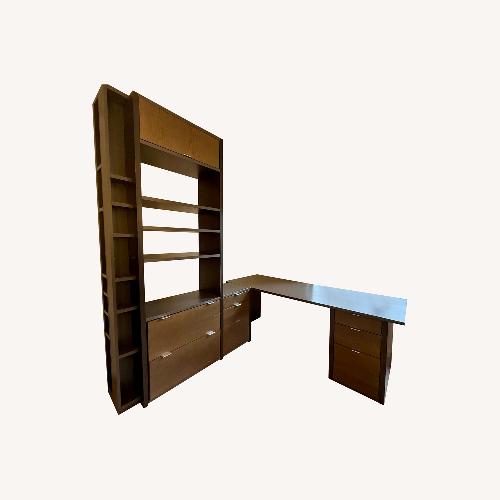 Used L-Shape Composite Wall Unit: Desk, Files, Shelves for sale on AptDeco