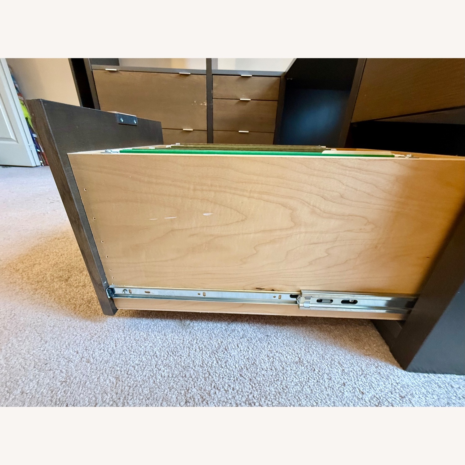 L-Shape Composite Wall Unit: Desk, Files, Shelves - image-9