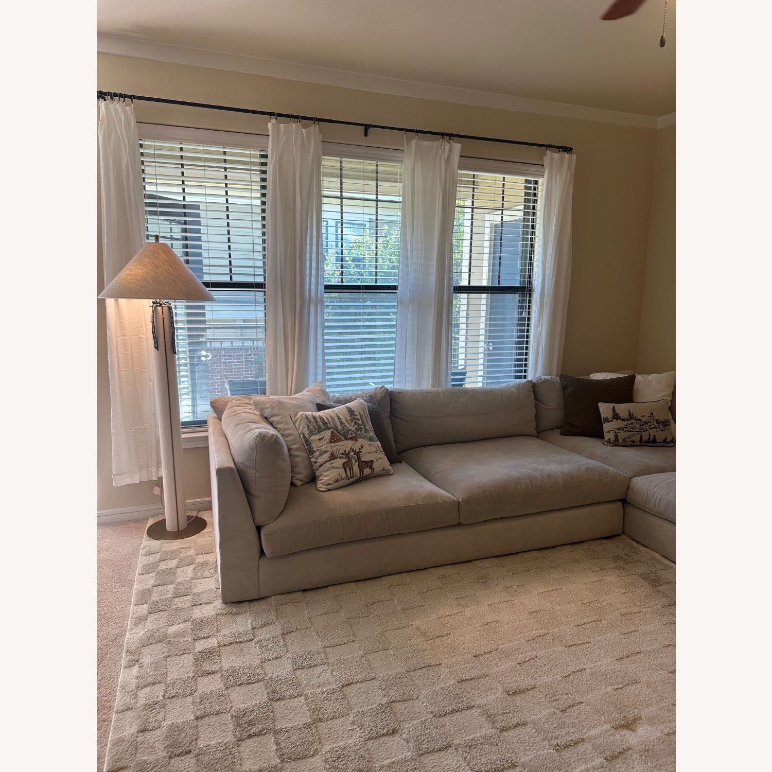 Light Gray Fabric 3+ Piece Sectional - image-2