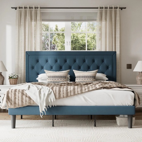 Used Wayfair Blue King Bed for sale on AptDeco