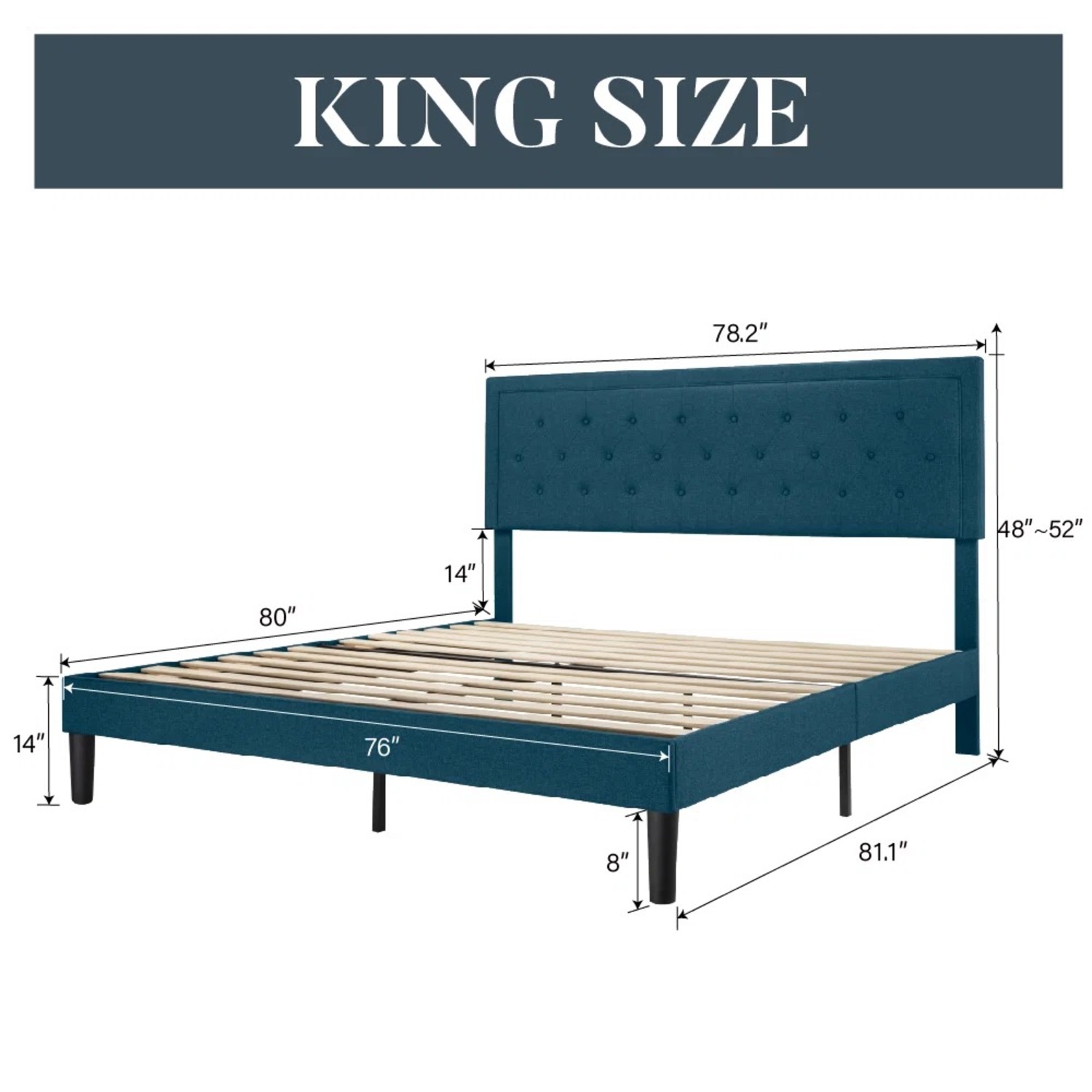 Wayfair Blue King Bed - image-5