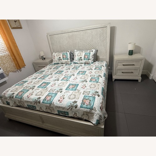 Used Light Gray King Bed for sale on AptDeco