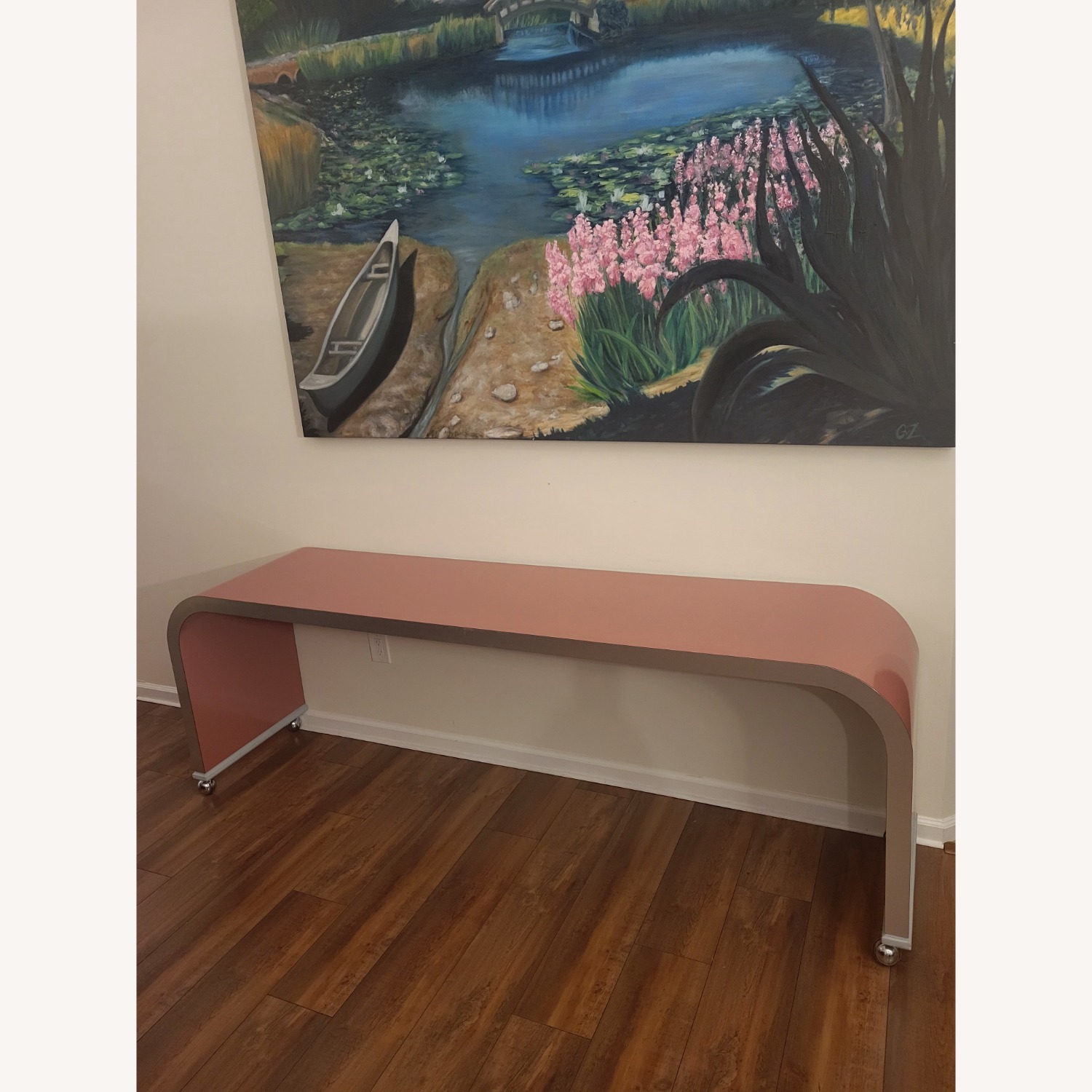 Vintage 1980's Waterfall Shape Console Table - image-7