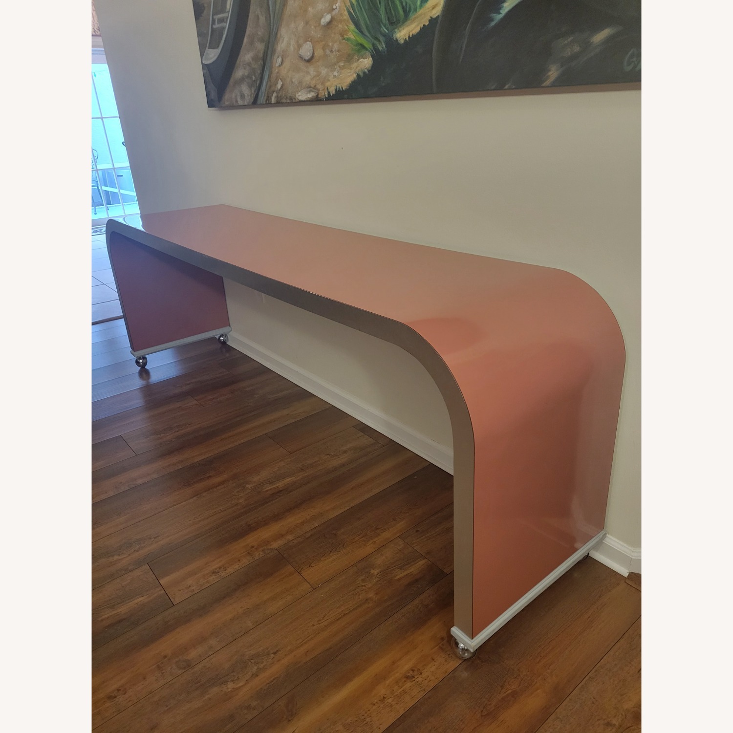 Vintage 1980's Waterfall Shape Console Table - image-5