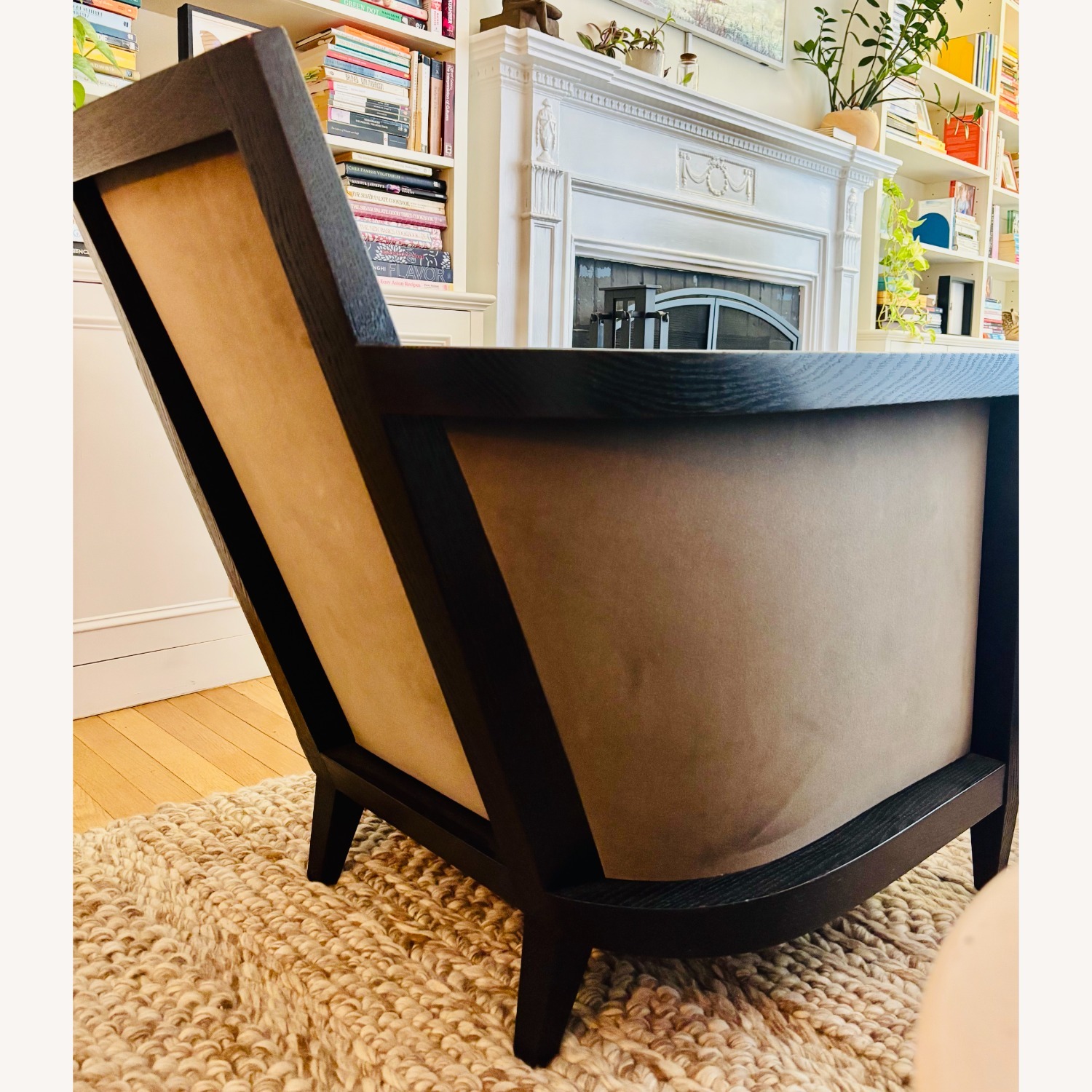 Pair of Velvet Club Lounge Chairs by Holly Hunt - image-10