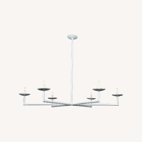 Used White Metal 6 Arm Chandelier for sale on AptDeco