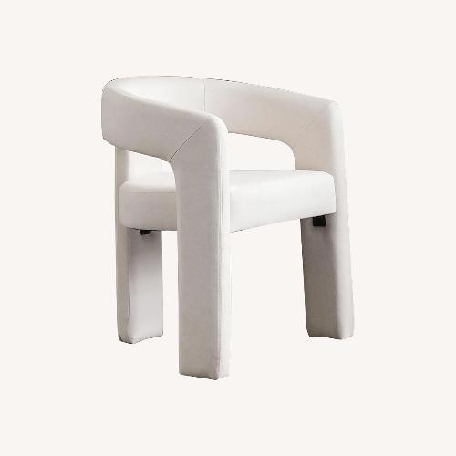 Used Rivova White Linen Dining Chairs for sale on AptDeco