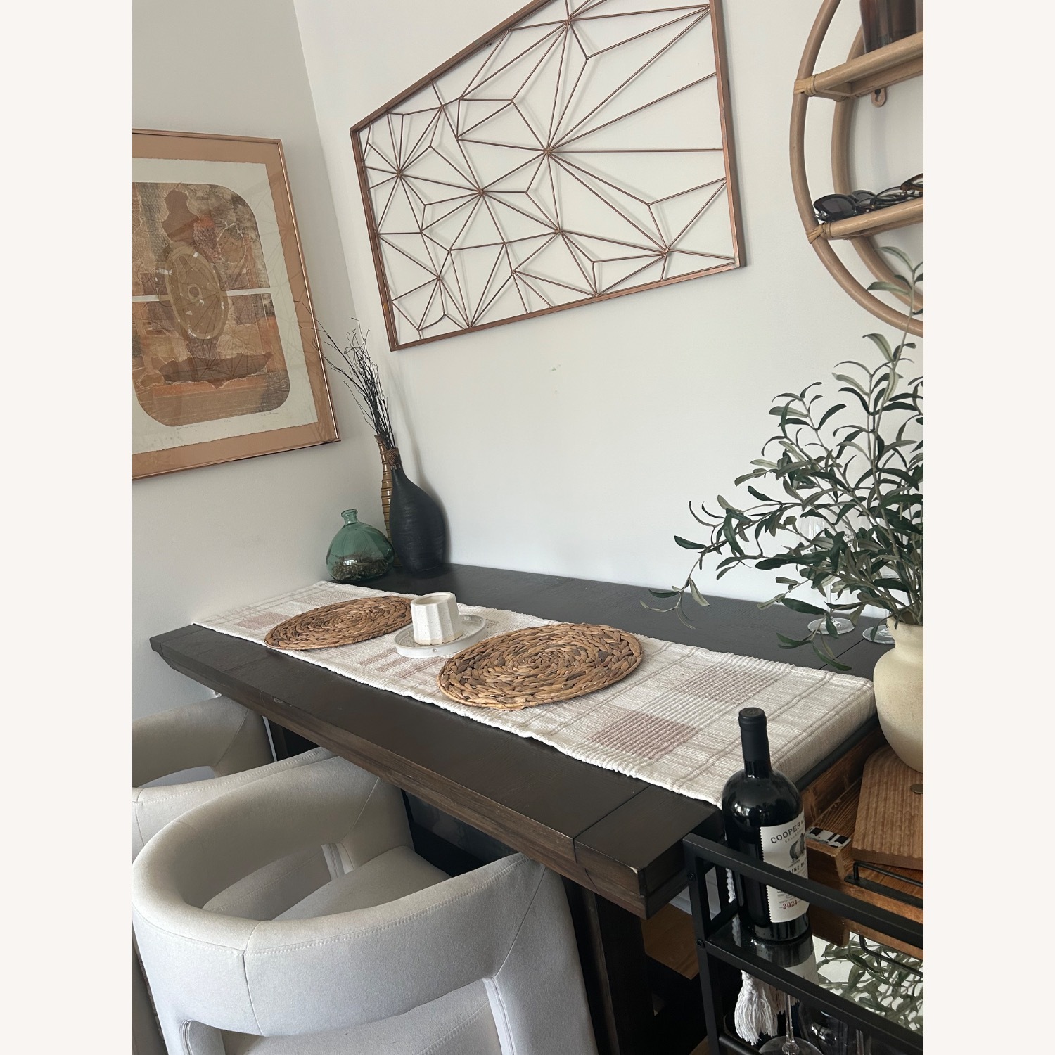 Rivova White Linen Dining Chairs - image-3