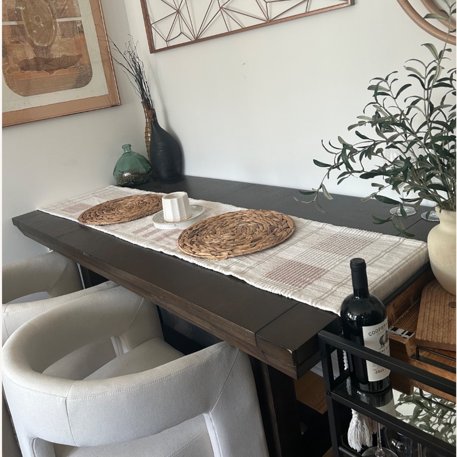 Rivova White Linen Dining Chairs - image-5